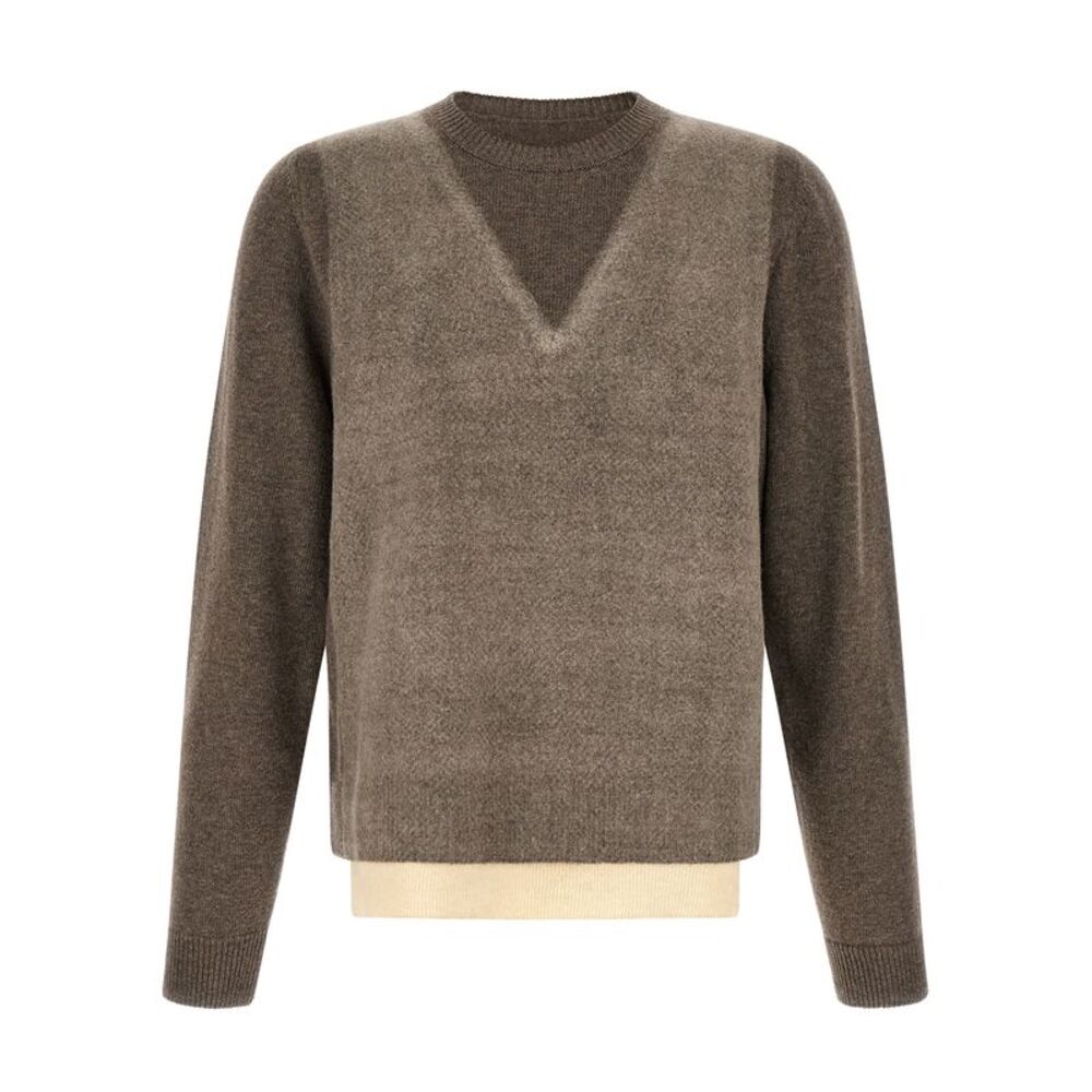 Maison Margiela Brown Virgin Wool Men's Cardigan
